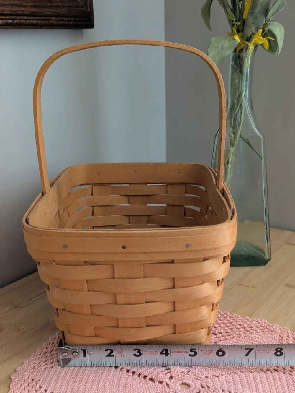 Longaberger Warm Brown Spring Woven Basket with Handle